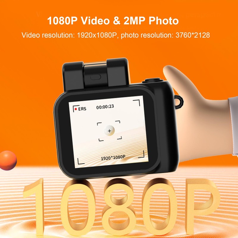 Plyisty Mini Keychain Camera, 1080P 2MP Small Thumb Sized Camera,