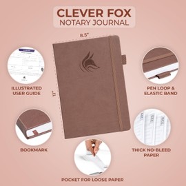 Clever Fox Notary Journal Log Book – Notary Public Journal of Notarial Acts – Supplies for Notaries – 612 Record Entries, Numbered Pages, Hardcover, 8.5x11″ (Dark Terracotta)