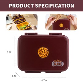 YOO'EE Bento Box Adult Lunch Box, Containers for Adults with Compartments, Lunchable Food Container with Utensils, Microwave & Dishwasher Safe