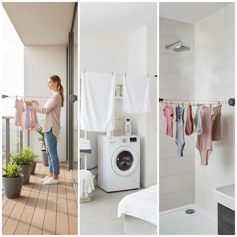 Vileda Cordomatic Retractable Washing Line 15m Wall Mounted Clothes Line