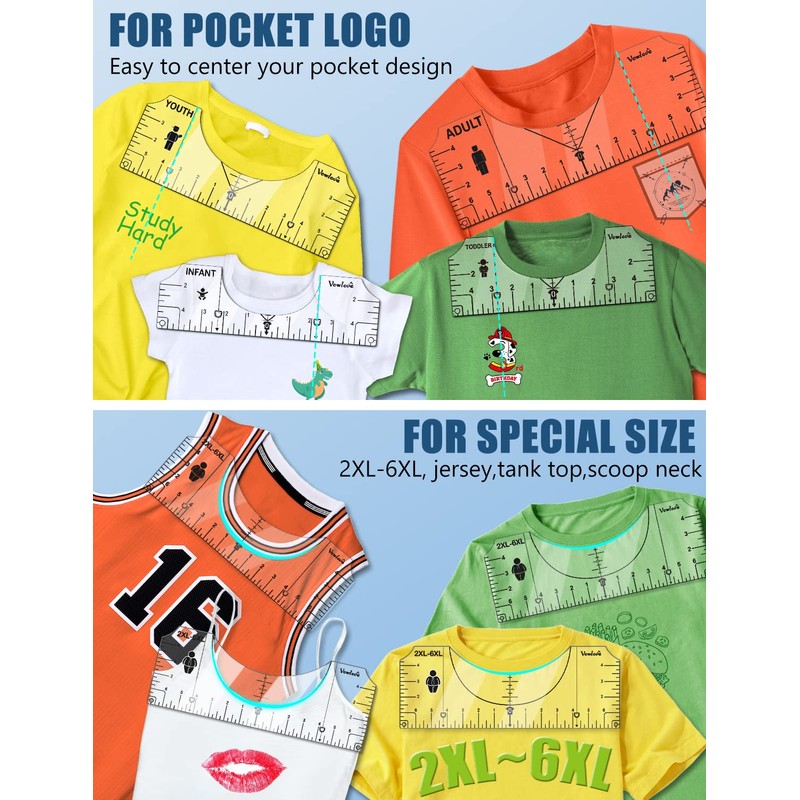 T-Shirt Ruler Guide Alignment Tool to Center Designs, Tshirt Ruler
