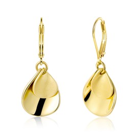 ASH'S CHOICE Silver 925 Earrings Hanging Hypoallergenic French Earrings Small Hoop Earrings with Pendant Double Twisted / Spiral / Leaf / Water Drop Long Earrings Boho Earrings Women