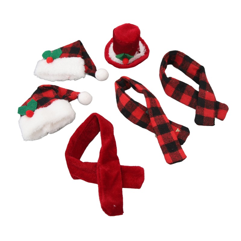 Christmas Wine Bottle Knit Hat Scarf Set Small Nylon Cotton