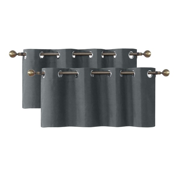 Home Queen Grommet Blackout Curtain Valance Window Topper for Living