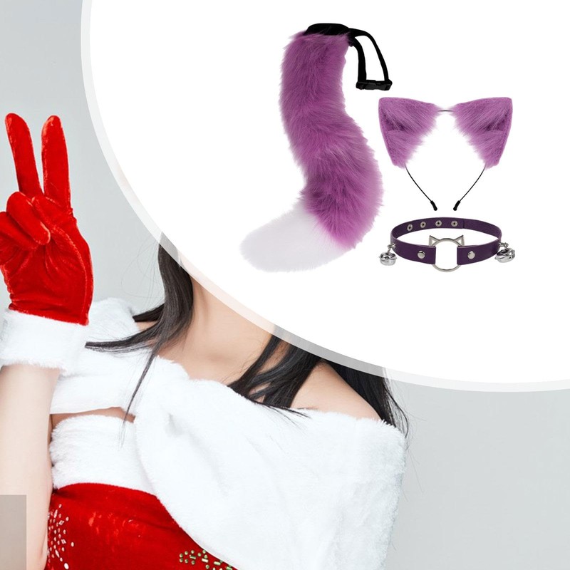 Dickly Cat Ears and Tail Set Cosplay Decoration Cat Long