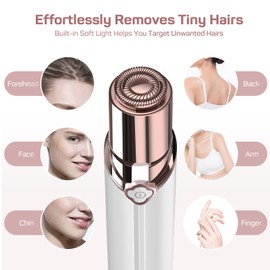 Electric Painless Hair Remover, Facial Hair Removal for Women - as Seen on TV Face Shaver, Hair Removal Device with 2 Replacement Heads