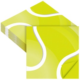 Aodaer 48 Pieces Tennis Paper Napkins Disposable Tennis Party Napkins Tennis Ball Sports Napkins Tennis Cocktail Dinner Napkin Set 13" x 13" Unfolded Tennis Tableware Napkins for Sports Party Supplies