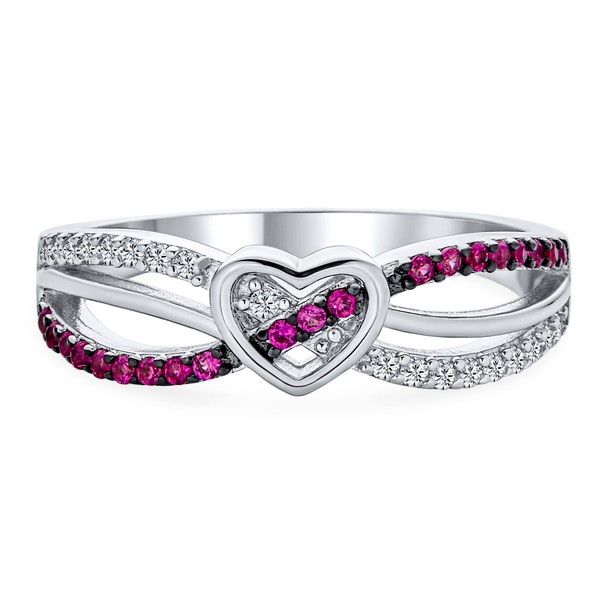 Romantic Two-Tone Pave CZ Accent Cubic Zirconia Crossover Intertwined Infinity