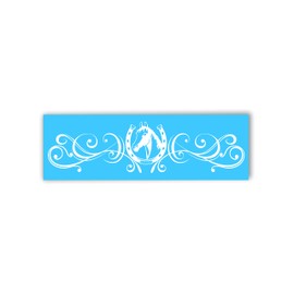 Horse Shoe Head Flourish for Rear Window - Truck Car Decal Sticker - 6" Tall x 23" Wide