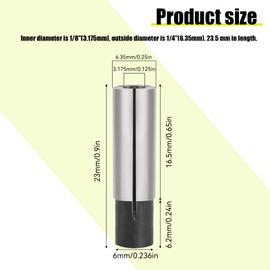 4 Pack 1/4" to 1/8" Collet Adapter, High-Carbon Steel Collet Router Converter for CNC Lathe Router Cutter Milling Bit Collet Reducer