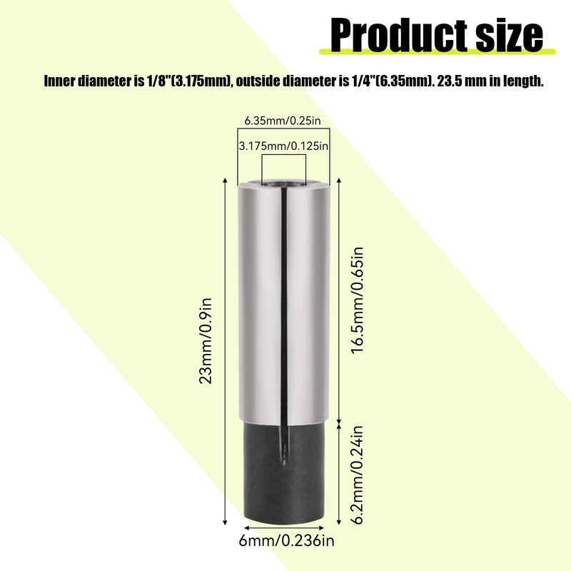 4 Pack 1/4" to 1/8" Collet Adapter, High-Carbon Steel Collet