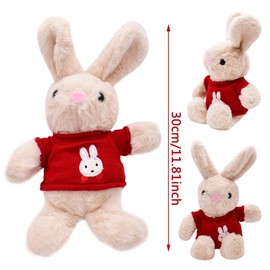 BZQCPLX Rabbit Animal Plush Dolls, 30 Cm Khaki Rabbit Plush Toy, Cute Bunny Stuffed Animal Christmas New Year Birthday Gifts for Boys Girls Kids Birthday Gifts, Home Decor