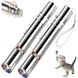Koackl Cat Toy Pointer for Indoor 2 Pack, USB Rechargeable Cat Toy, 3 Light Colors Cat Interactive Toys for Dogs, Cats, Pet Chase Toy for Fun Playing Training Exercise Indoors