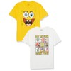 SpongeBob Squarepants Big Boys 2-Pack T-Shirt Bundle-Nickelodeon, White/Yellow