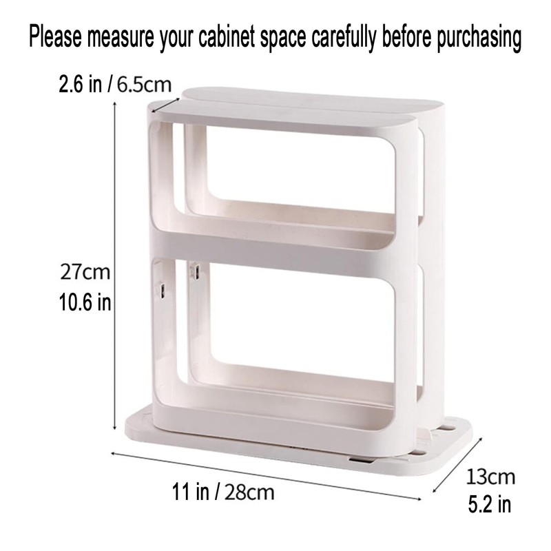 Pinelaxy Rotate Spice Rack Organizer, Two 2-Tiered Swivel Spice Rack