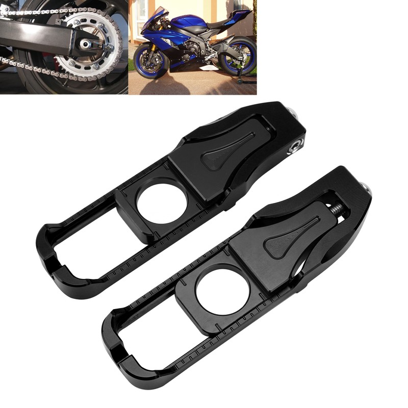 Pair Motorcycle Left Right Chain Adjusters Tensioners Replacement for Yamaha