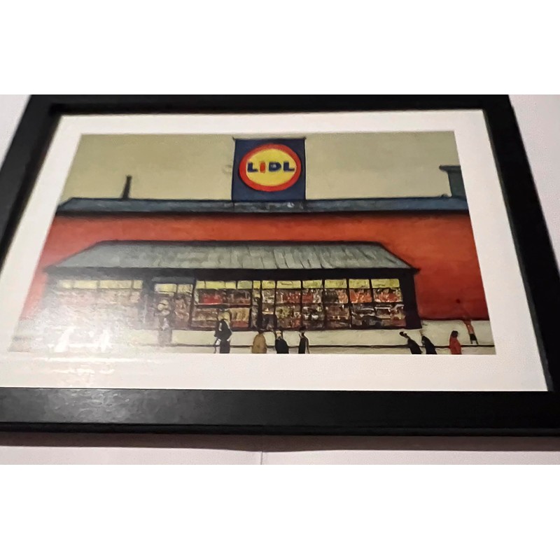 Lowry-Style Framed Print. Beautiful Black Ash Frame (Lowry, LS Lidl)