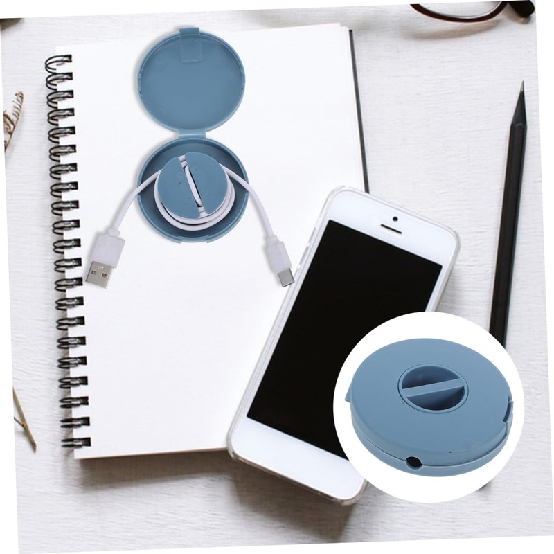 BIUDECO Mini Data Cable Storage Box Multi-Function Cable Winder Portable