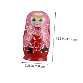Kisangel Matryoshka Dolls Cartoon Nesting Handmade Wooden Russian Dolls for Home Decor Adorable Design Safe and Sturdy for Decorations Random Color