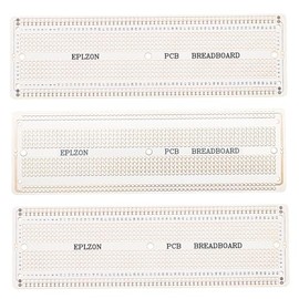 EPLZON 3 Pieces 6.8 x 2.05 Inch Breadboard Solderable Prototype PCB Board Kit for Electronics Projects Compatible with DIY Soldering Circles Projects Prototype Board, White