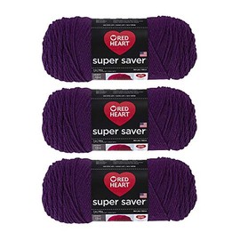 Red Heart Bulk Buy Super Saver - Hilo de 3 unidades, orquídea oscura E300-776
