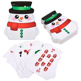 Set of 12 Snowman Shaped Winter Kids Playing Cards - Games Favors - Gift Bags - Goody Bags/Prizes/Rewards Box - Bulk 1 Dozen