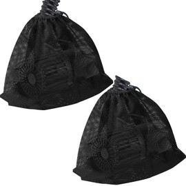 Hecaty 2 Pack 17.7" x 17.7" Pump Barrier Bag, Pond Pump Filter Bag, Black Media Bag Large Pump Mesh Bag for Outdoor Water Ponds Filters (2Pcs-17.7" x 17.7")
