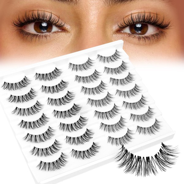 Bepholan False Eyelashes 14 Pairs Eyelashes Pack 2 Styles Natural