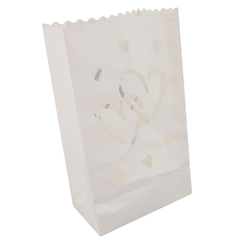 20pcs Tea Light Candle Bag Flame Retardant Reusable Heart Shape