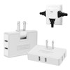 3 Way Flat Wall Outlet Extender Adapter- 2 Pack 180