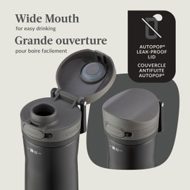 Contigo Jackson Chill 2.0 Stainless Steel Water Bottle with Carry Handle and Secure Lid for Leak-Proof Travel, Vacuum-Insulated and BPA-Free, Licorice, 20 oz (591 mL)
