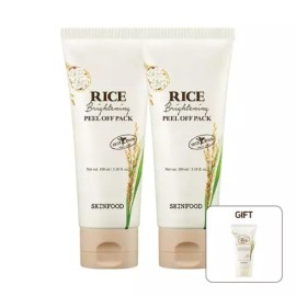 Skinfood [스킨푸드] 라이스필오프팩 2개 +증정 라이스 브라이트닝 클렌징폼 본품 [Skinfood] Rice Peel-Off Pack 2pcs + Free Gift Rice Brightening Cleansing Foam Full Size