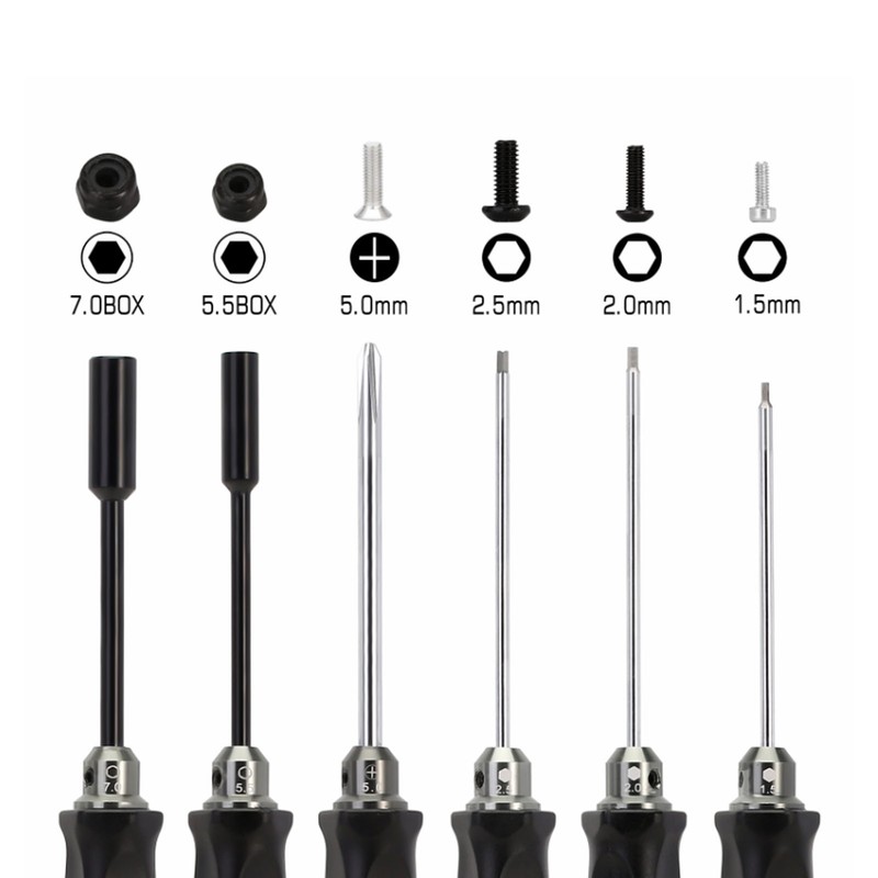 6 Pieces RC Repair Tool Set High Hardness Steel RC