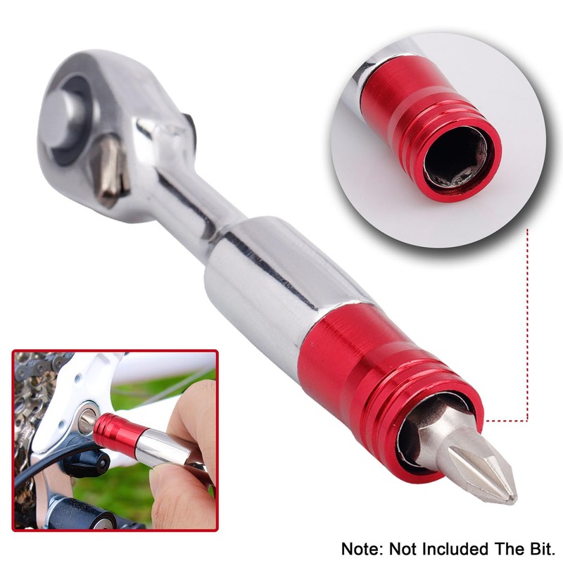 Bestgle 2 in1 Mini Ratchet Wrench, 1/4" Drive Hex Bit