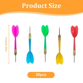 OIGWBPH 20pcs Darts Set with Metal Tip Darts Kids Professional Iron Copper Coating Tip Darts Needle Tip Darts Barrel Colourful Darts 5 Colours