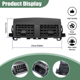 ATUOTPO Center Dash A/C Outlet Air Vent Panel Cover 55670-42060-B0 55670-0R010-B0 Compatible with Toyota RAV4 Base Limited Sport 2.4L L4 2006-2008 2.5L L4 2009-2012 Center Grille