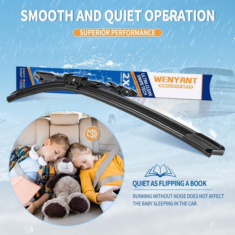 Wenyant 28"+26" Compatible with Ford C-Max 2013-2018 Front Windshield Wiper