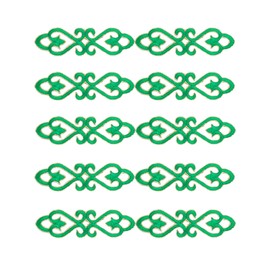 10 Pieces Traditional Iron on Patches,Embroidered Patch Applique for Clothes,Gold Scroll Trim Sewing Patches for Clothing Jeans Dress Hat Costume Decorative Embellishment (Green)