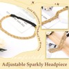 Aprince Rhinestone Headband for Women, Gold Rhinestone Headpiece, Adjustable Crystal