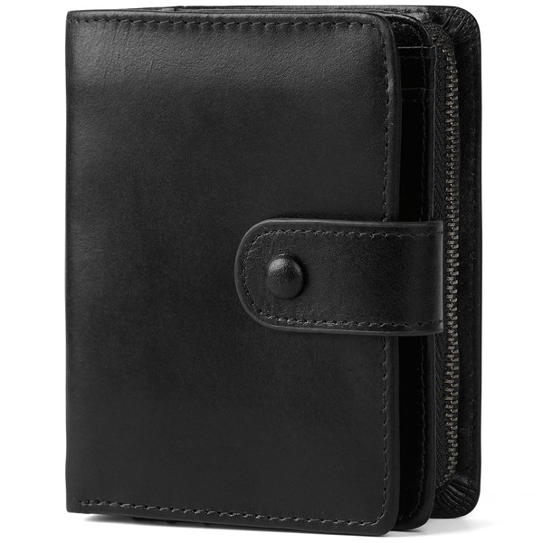 [TIMISYO] Bi-fold Wallet, Men's, Genuine Leather, Large Capacity, Coin Purse,