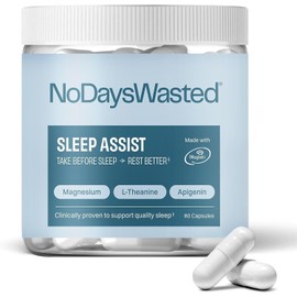 No Days Wasted Suplemento de magnesio para dormir: treonato de magnesio, bisglicinato de magnesio quelado, L-teanina y apigenina. Ayuda para dormir: una mezcla potente para un sueño mejor.