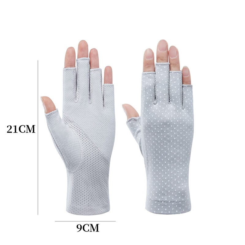 Tidyworm Women's UV Protection Gloves, Fingerless, Anti-slip, Smartphone Compatible, Short