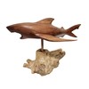 Shark LG Hand Carved Wood MACO Shark on Wood Coral