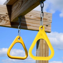 Gymnastics Rings Kids, Pull Up Ring Plastic Yellow Kids Children Flying Gym Rings for Sports Game Outdoor Indoor Fitness Equipment (Yellow)