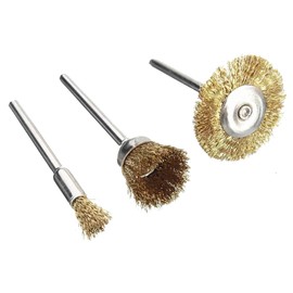 Hsthe Sea 36 Pieces Brass Steel Polishing Rotary Tool Pencil Wire Brush Cup Steel Brush 1/8 Inch (3 mm) Shank for Dremel Polishing Accessories