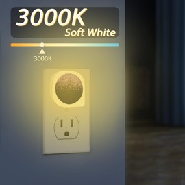 HUSITI Rose Gold Glitter Night Light Plug into Wall 0.5W LED Lights Auto on/Off for Family Friends Holiday Gifts & Home Decor