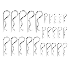 25 Pcs Cotter Pins, Cotter Pin Assortment Kit, Heavy Duty R Clips Hardware Pins, Zinc Plated Hairpins for Use On Hitch Pin Lock Systems - 5 Sizes