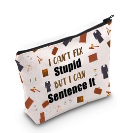 MNIGIU Judge Cosmetic Bag Law Graduation Gifts Attorney Gifts Lawyer Work Bag for Women (Sentence Bag)