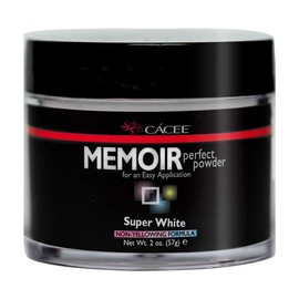 Super White Memoir Perfect Acrylic Nail Powder (polvo acrlico) Professional Beauty System, For All Kits (2 oz)