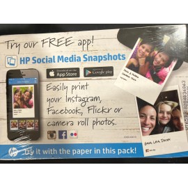 For HP 5 Packs) GENUINE HP Social Media Snapshots 4”x6” Photo Paper 50 Each NEW SEALED!
